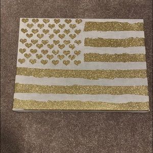Gold glitter flag wall art